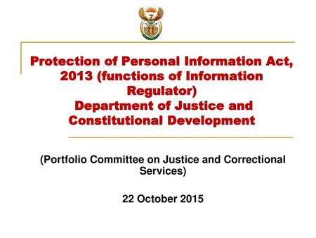 (Portfolio Committee on Justice and Correctional Services)