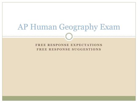 AP Human Geography Exam