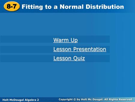 Fitting to a Normal Distribution