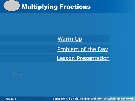 Multiplying Fractions