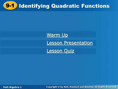 Identifying Quadratic Functions