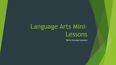 Language Arts Mini-Lessons