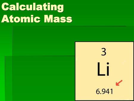 Calculating Atomic Mass