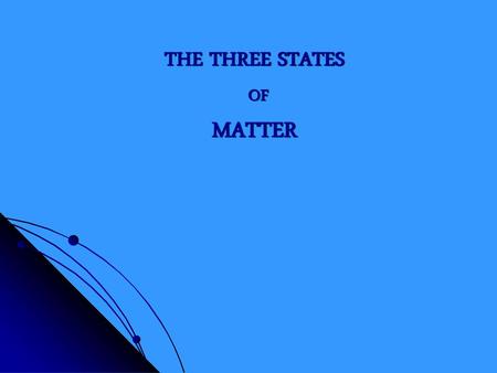 THE THREE STATES OF MATTER