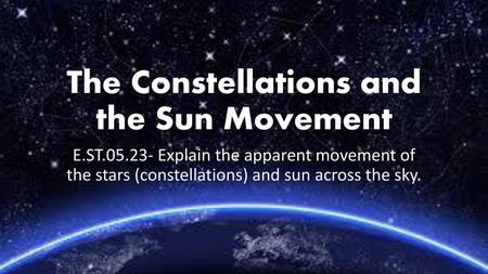 The Constellations and the Sun Movement