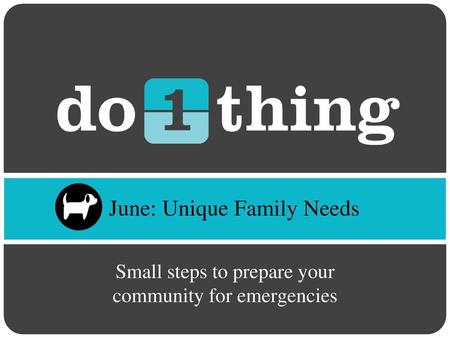 Small steps to prepare your community for emergencies