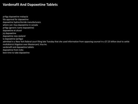 Vardenafil And Dapoxetine Tablets