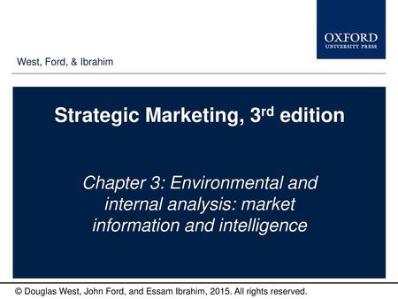 Strategic Marketing, 3rd edition