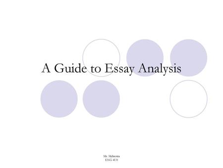 A Guide to Essay Analysis