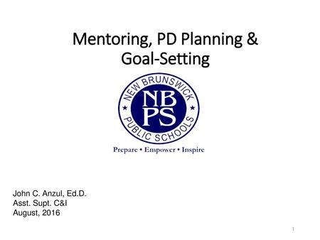 Mentoring, PD Planning & Goal-Setting