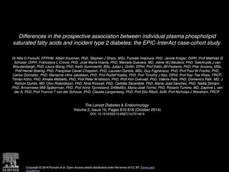 Differences in the prospective association between individual plasma phospholipid saturated fatty acids and incident type 2 diabetes: the EPIC-InterAct.