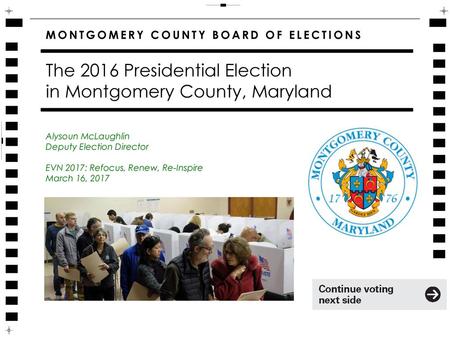 The 2016 Presidential Election in Montgomery County, Maryland