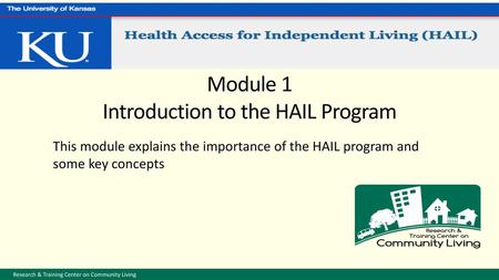 Module 1 Introduction to the HAIL Program