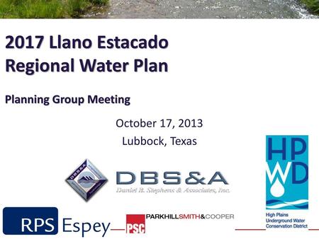 2017 Llano Estacado Regional Water Plan Planning Group Meeting