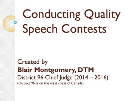 Conducting Quality Speech Contests