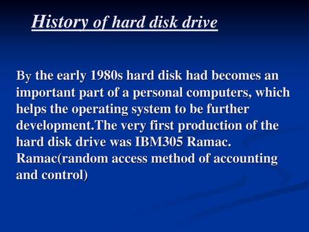 History of hard disk drive