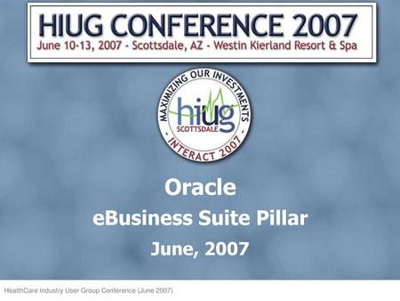 Oracle eBusiness Suite Pillar June, 2007