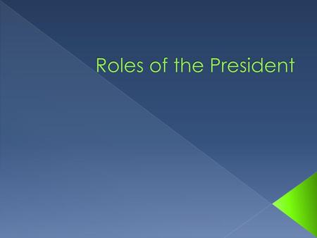 Roles of the President.