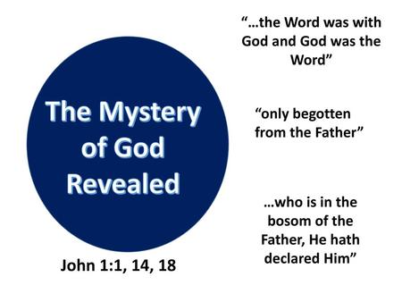 The Mystery of God Revealed