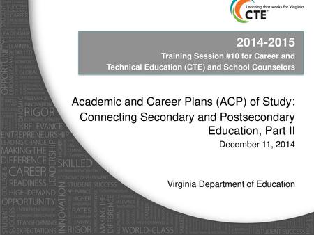 Academic and Career Plans (ACP) of Study: