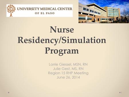 Nurse Residency/Simulation Program