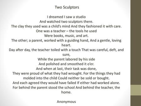 ￼Two Sculptors I dreamed I saw a studio