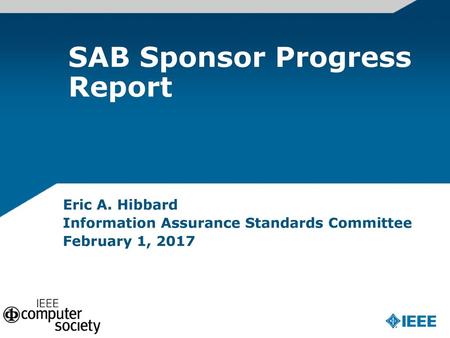 SAB Sponsor Progress Report