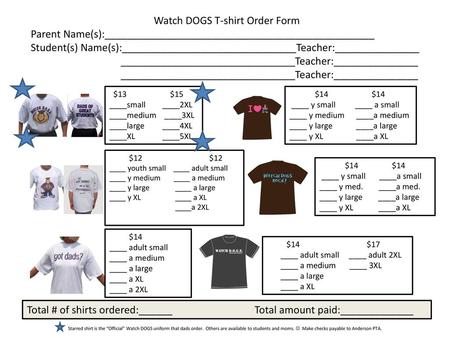 Watch DOGS T-shirt Order Form