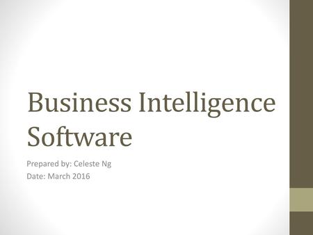 Business Intelligence Software