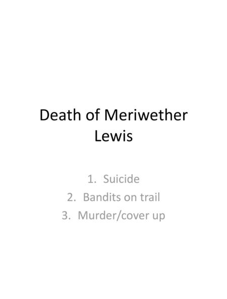 Death of Meriwether Lewis