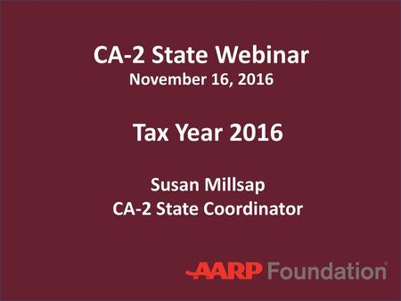 CA-2 State Webinar November 16, 2016