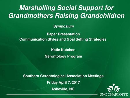 Marshalling Social Support for Grandmothers Raising Grandchildren