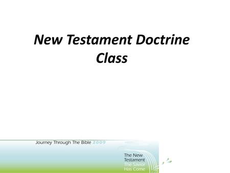 New Testament Doctrine