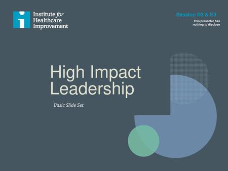 High Impact Leadership