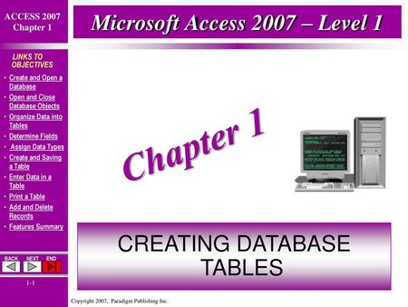 Microsoft Access 2007 – Level 1