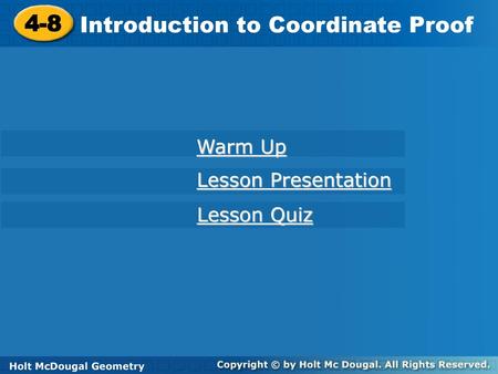 Introduction to Coordinate Proof