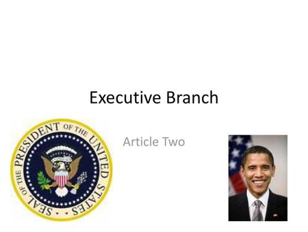 Executive Branch Article Two.