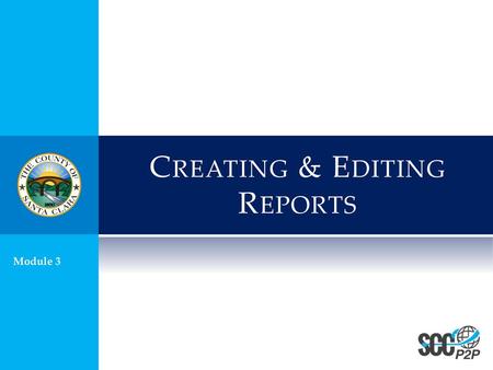 Creating & Editing Reports