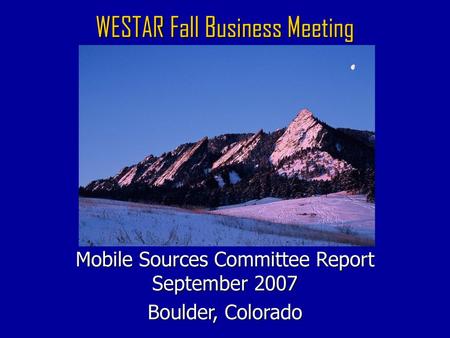 WESTAR Fall Business Meeting