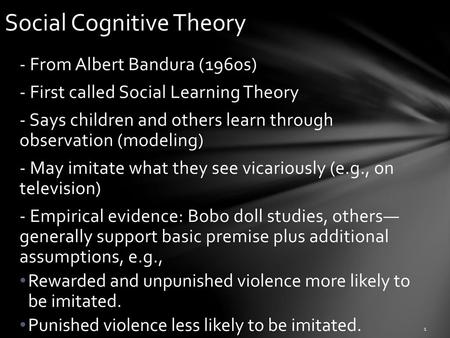 Social Cognitive Theory