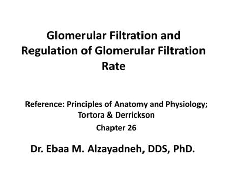 Glomerular Filtration and Regulation of Glomerular Filtration Rate