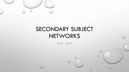 Secondary Subject Networks