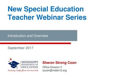 New Special Education Teacher Webinar Series