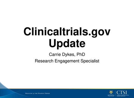 Clinicaltrials.gov Update