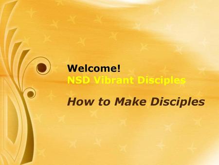 Welcome! NSD Vibrant Disciples