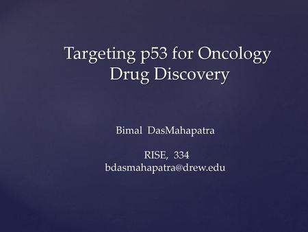 Targeting p53 for Oncology Drug Discovery