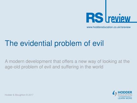 The evidential problem of evil