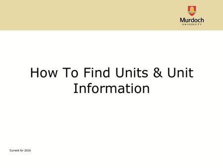 How To Find Units & Unit Information