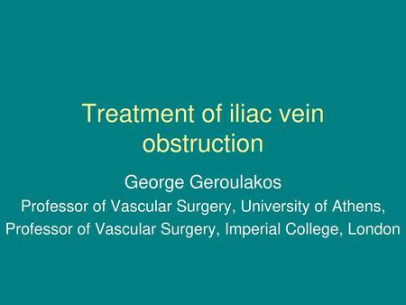 Treatment of iliac vein obstruction