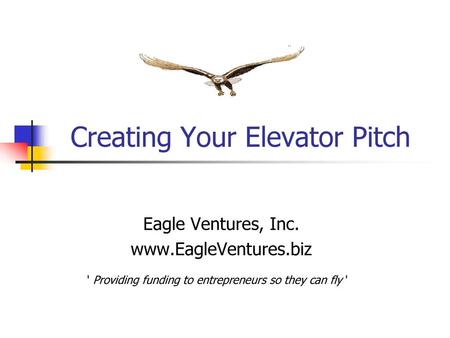 Creating Your Elevator Pitch